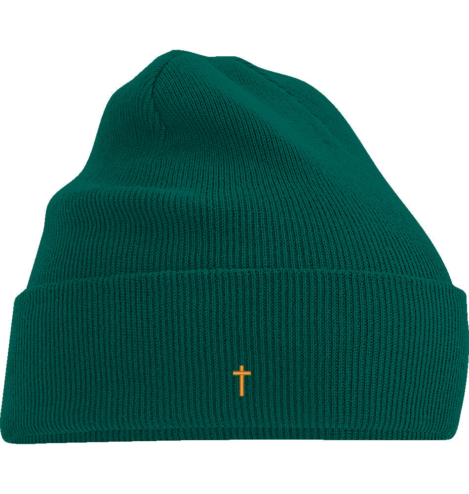 Cross Beanie - Bottle Green