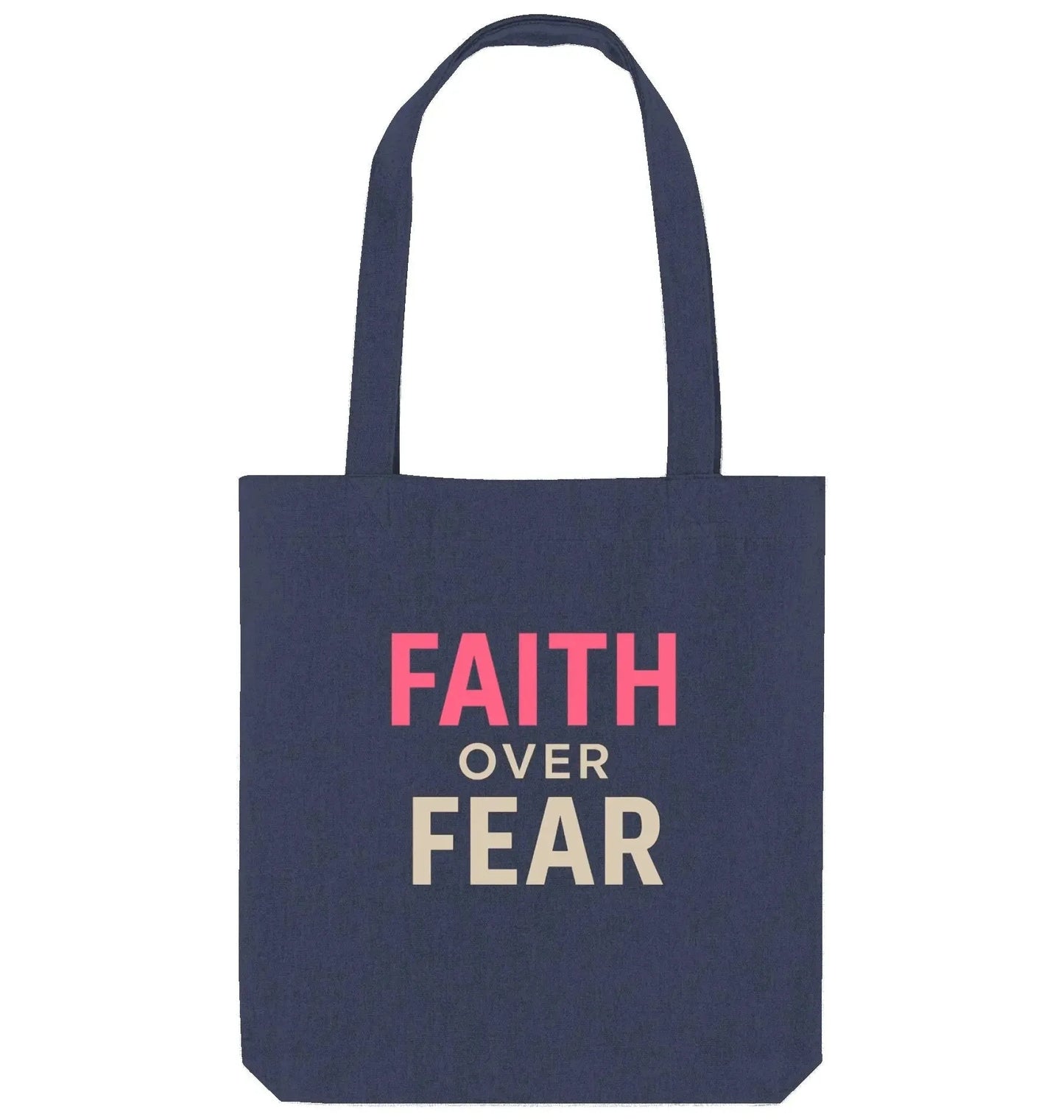 FAITH OVER FEAR - Tragetasche Baumwolltaschen Jesus your light