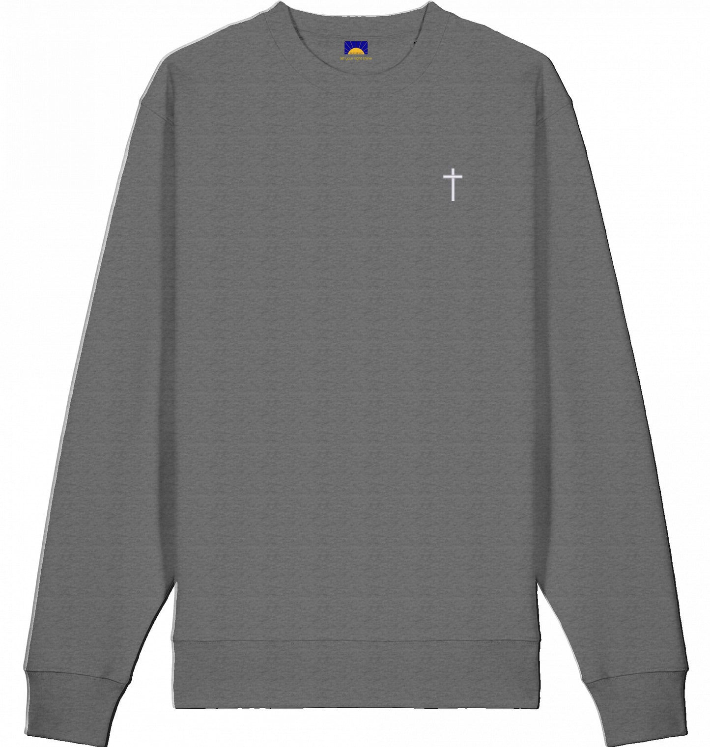 Cross Sweatshirt – Weißes Kreuz - gestickt