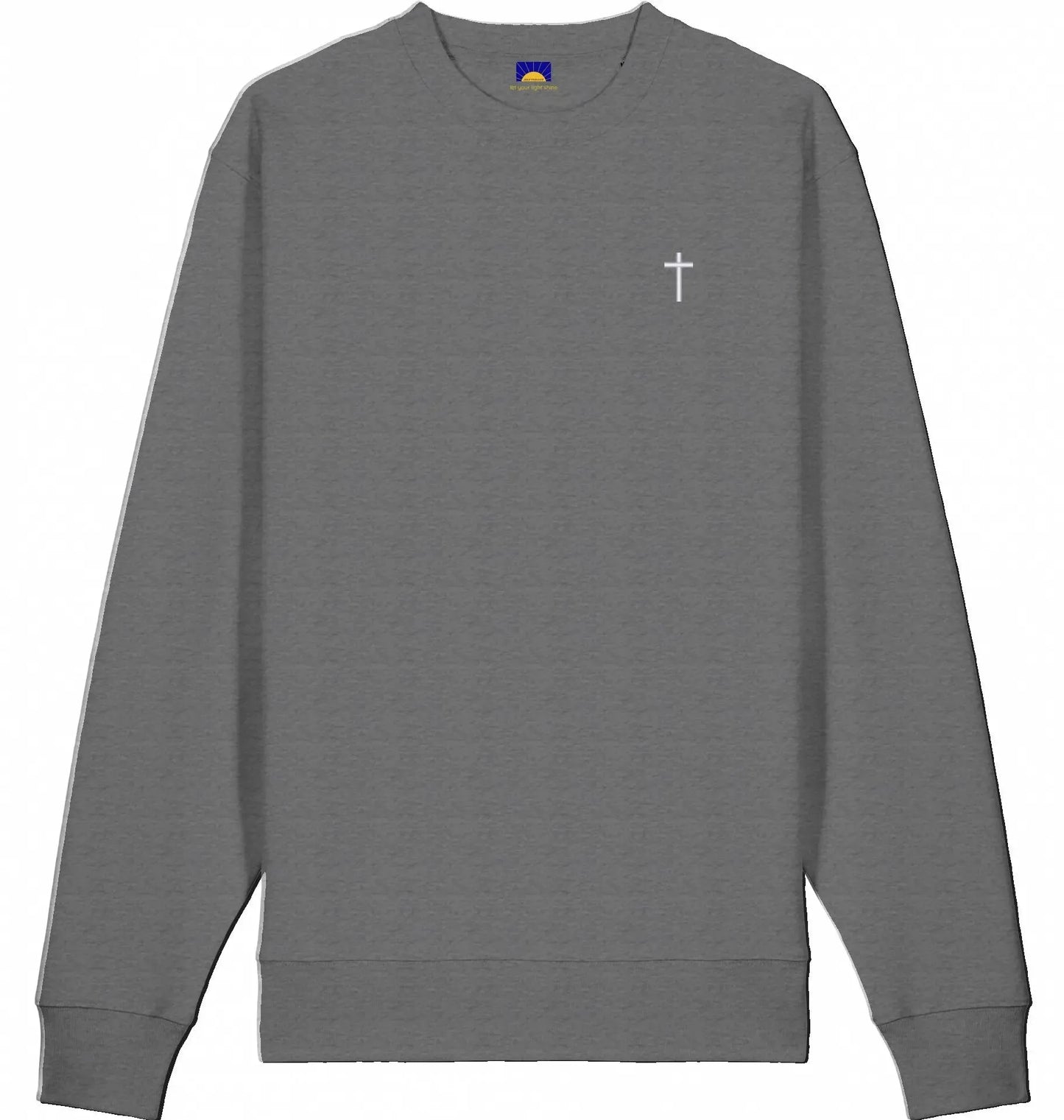Cross Sweatshirt – Weißes Kreuz - gestickt