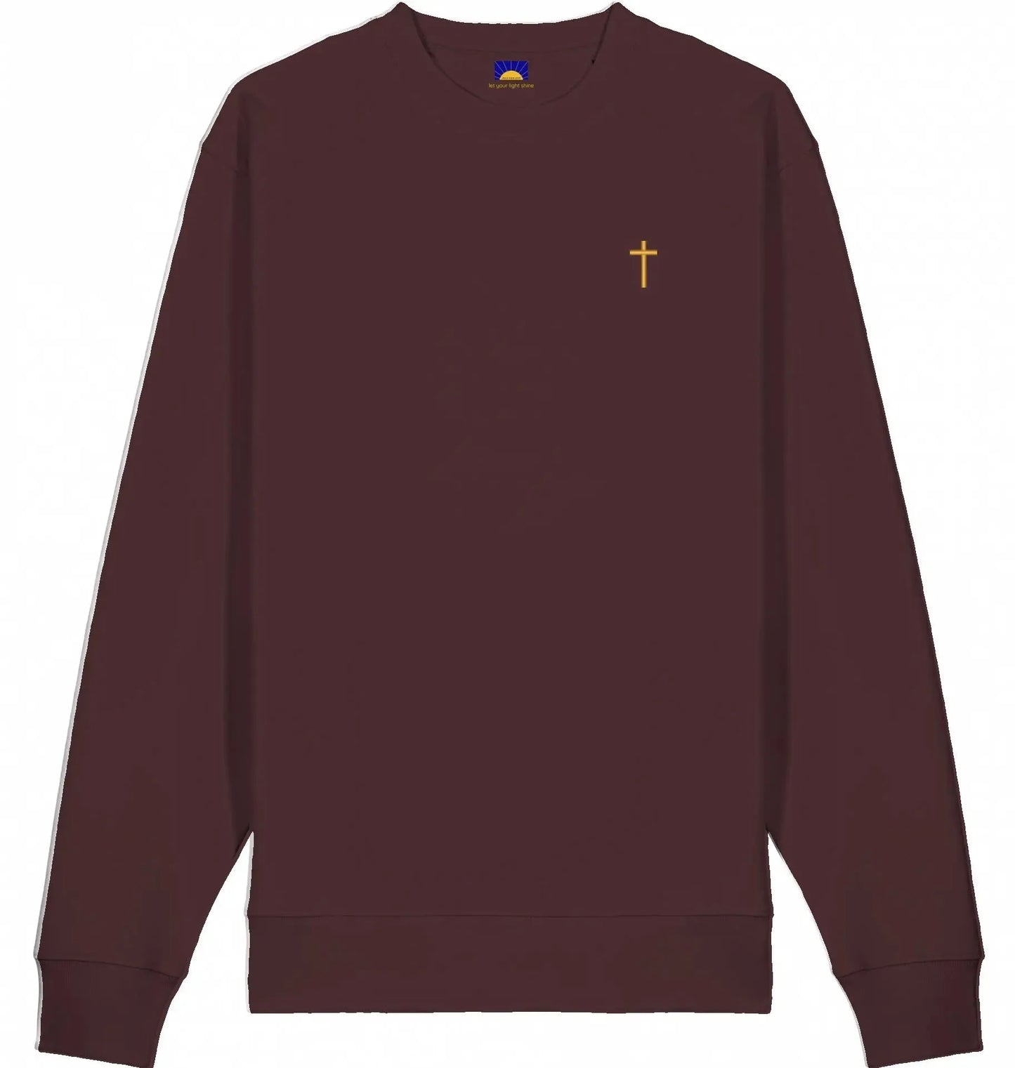 Cross Sweatshirt - goldenes Kreuz - gestickt