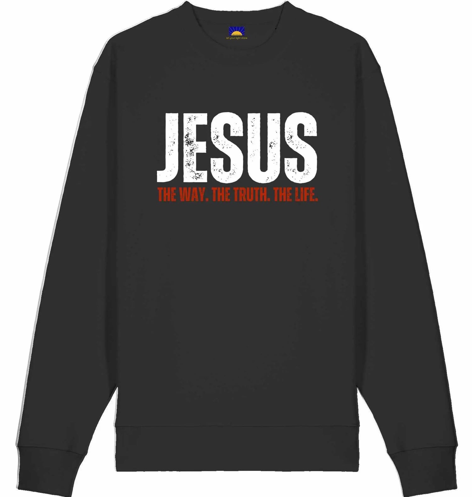 Christliches Sweatshirts aus Bio-Baumwolle mit inspirierendem Print - Jesus your light.