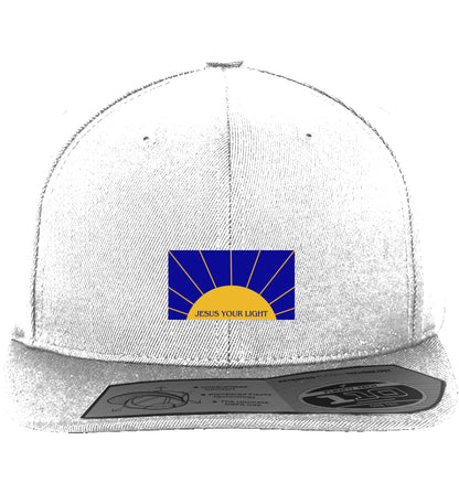 Jesus Your Light Cap – Weiß (Flexfit, Logo-Print)