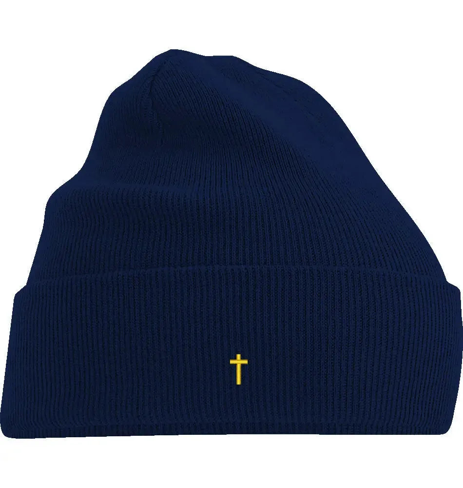 Cross Beanie - Navy