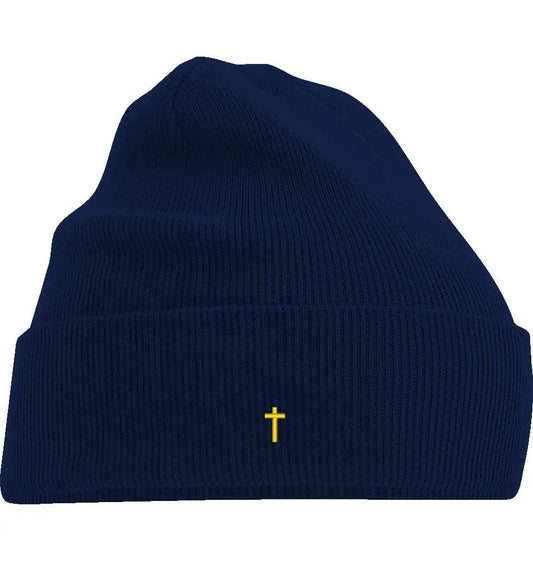 Cross Beanie - Navy
