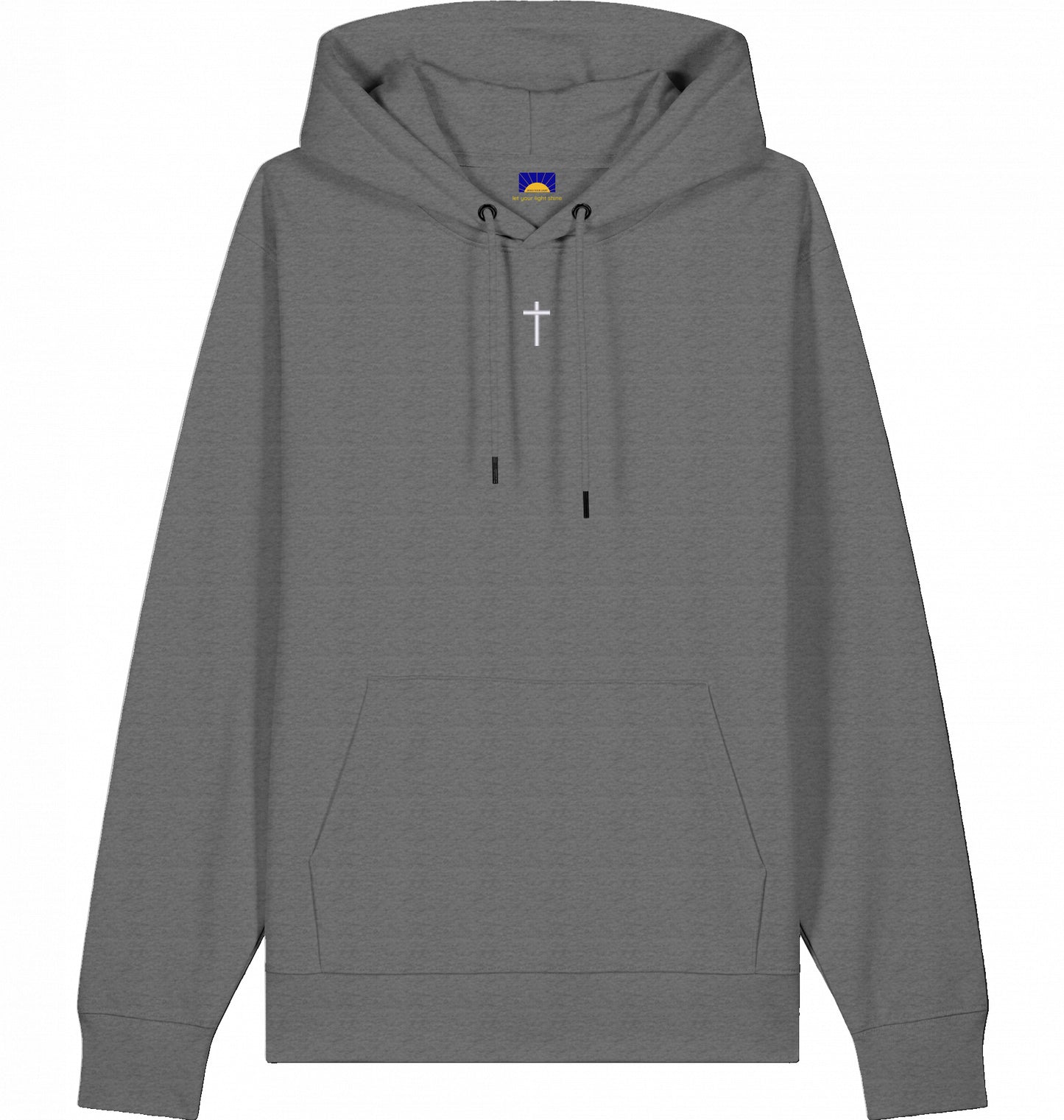 Cross Hoodie - weißes Kreuz - gestickt
