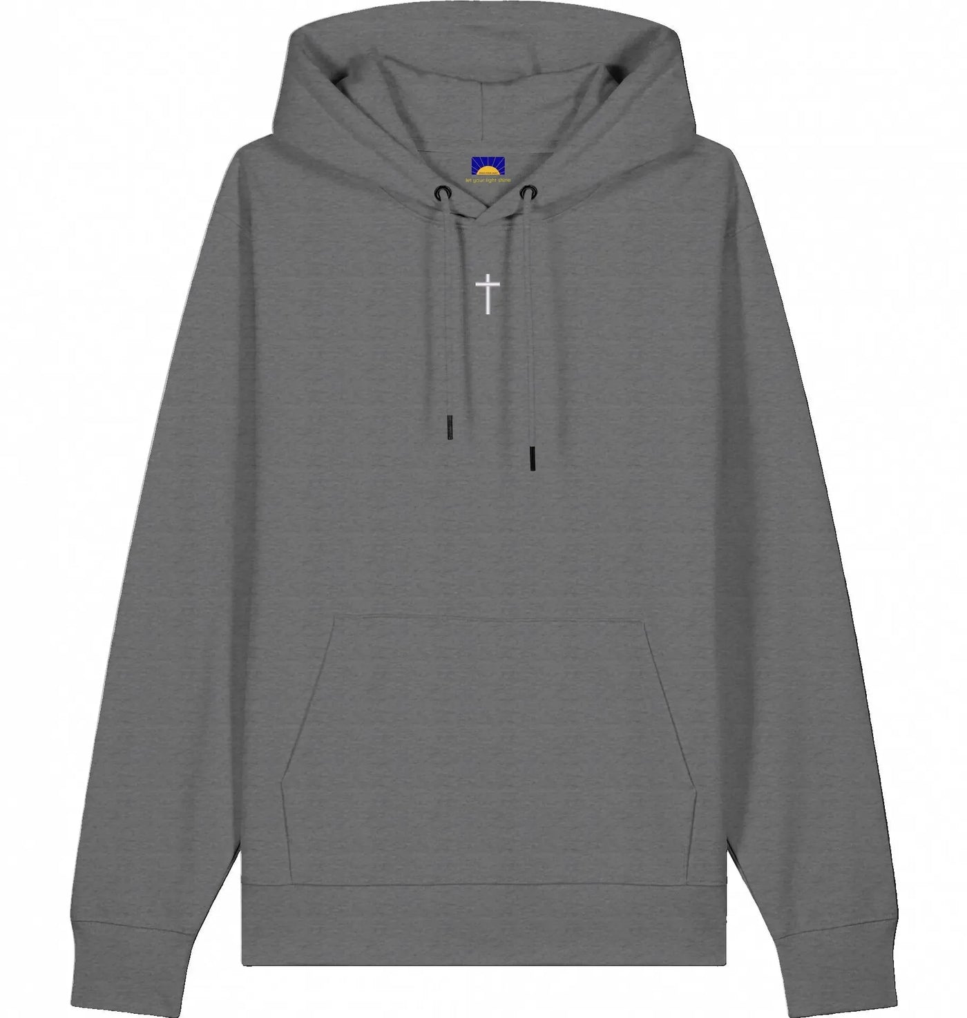 Cross Hoodie - weißes Kreuz - gestickt