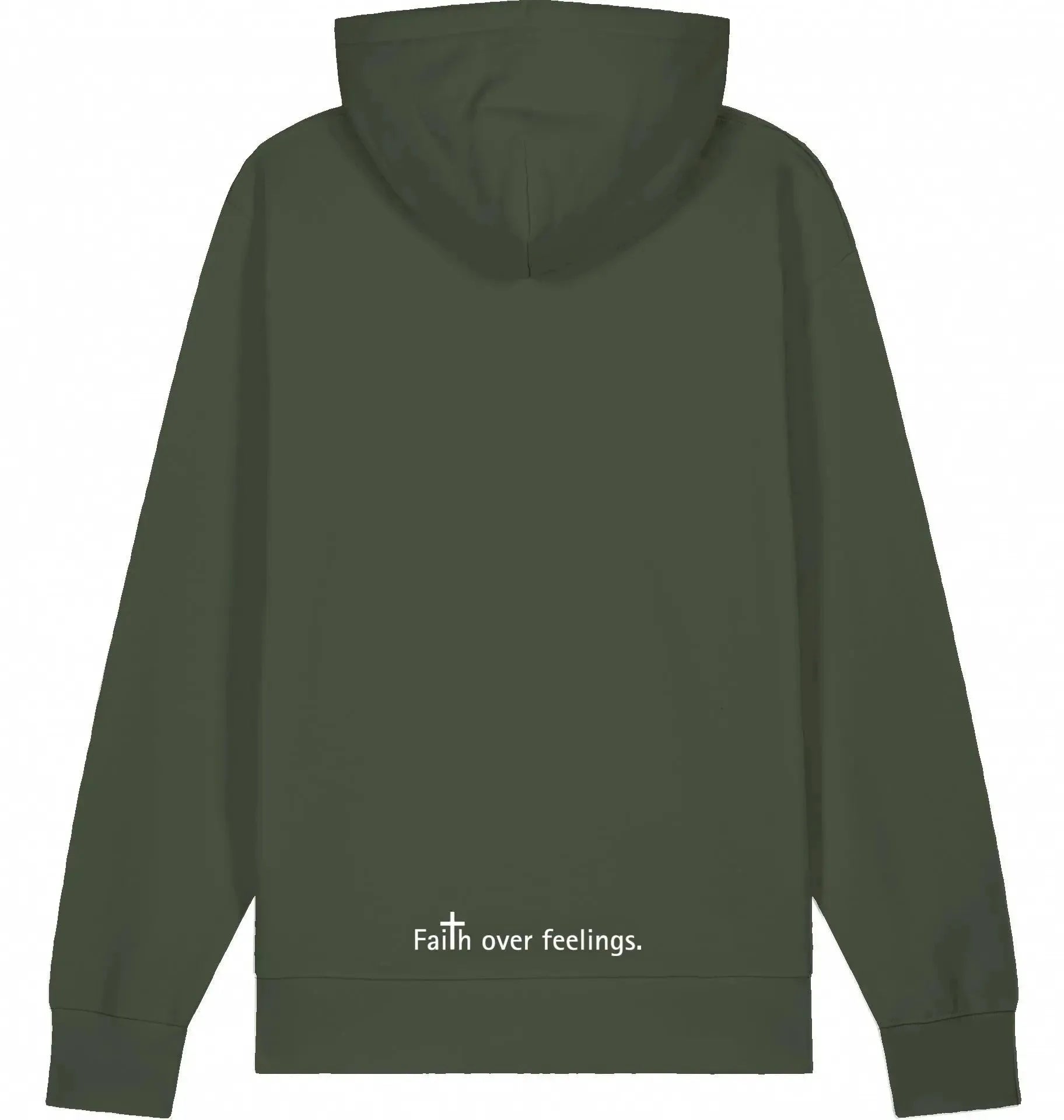 Pray. Wait. Trust. – Hoodie „Faith over feelings.“ Hoodies Jesus your light 