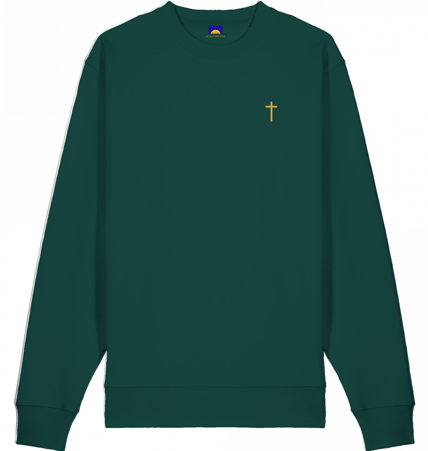 Cross Sweatshirt - goldenes Kreuz - gestickt