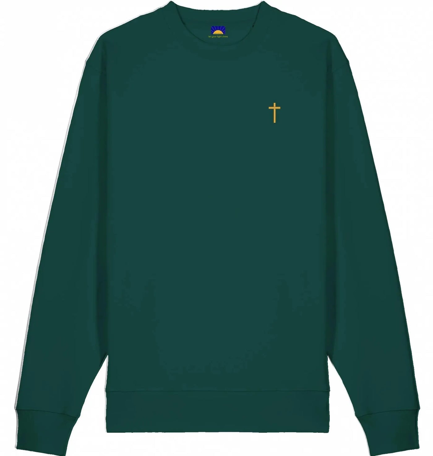 Cross Sweatshirt - goldenes Kreuz - gestickt