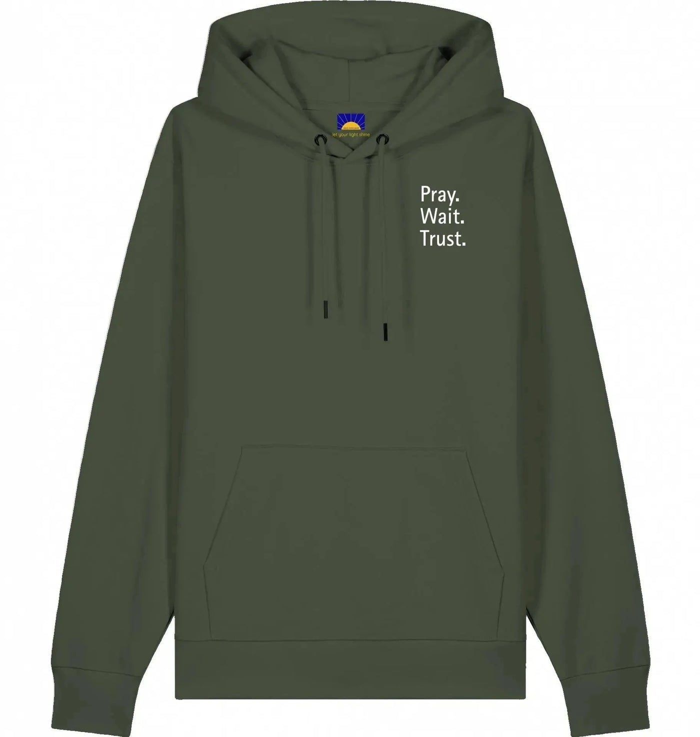 Pray. Wait. Trust. – Hoodie „Faith over feelings.“ Hoodies Jesus your light 