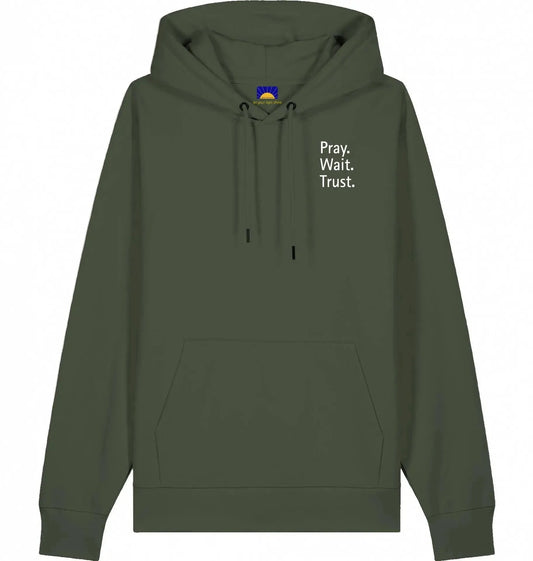 Pray. Wait. Trust. – Hoodie „Faith over feelings.“ Hoodies Jesus your light 