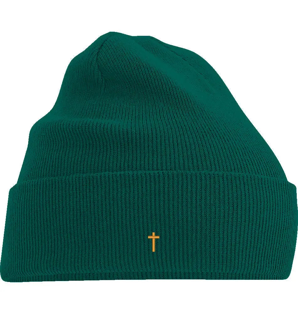 Cross Beanie - Bottle Green