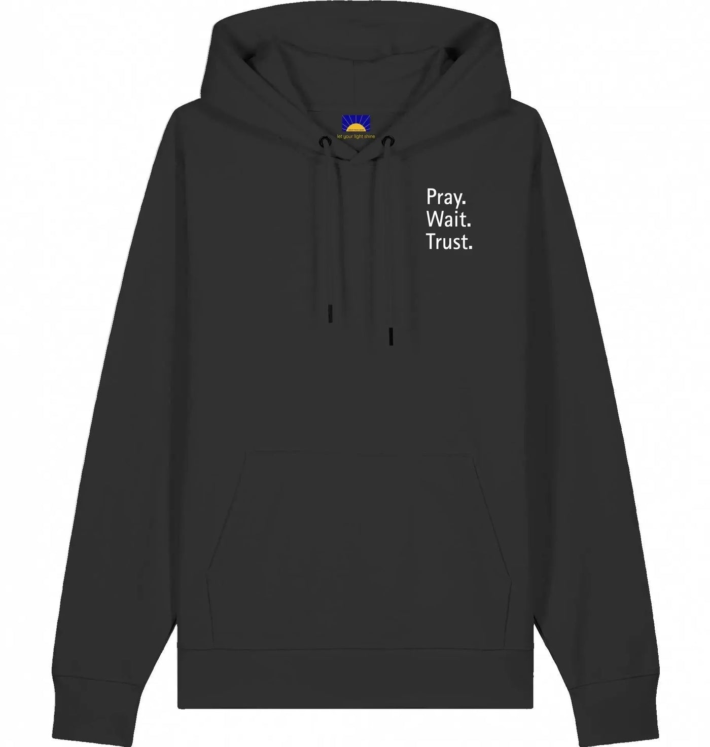 Pray. Wait. Trust. – Hoodie „Faith over feelings.“ Hoodies Jesus your light 