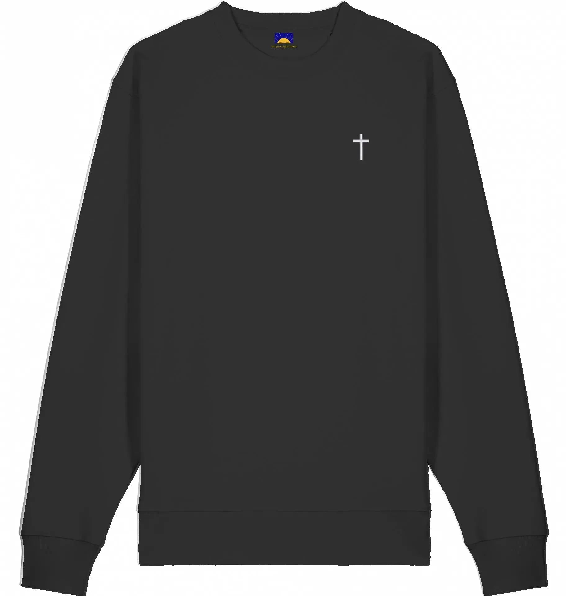 Cross Sweatshirt – Weißes Kreuz - gestickt