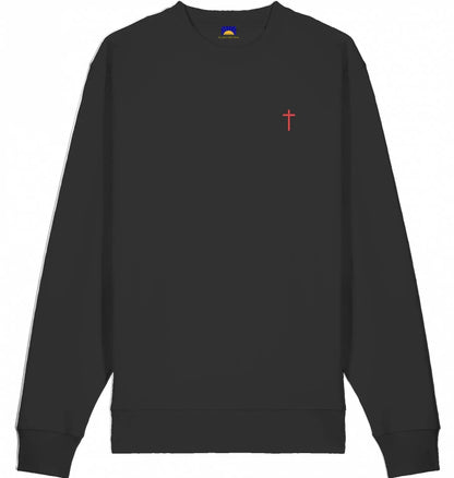 Cross Sweatshirt – rotes Kreuz - gestickt