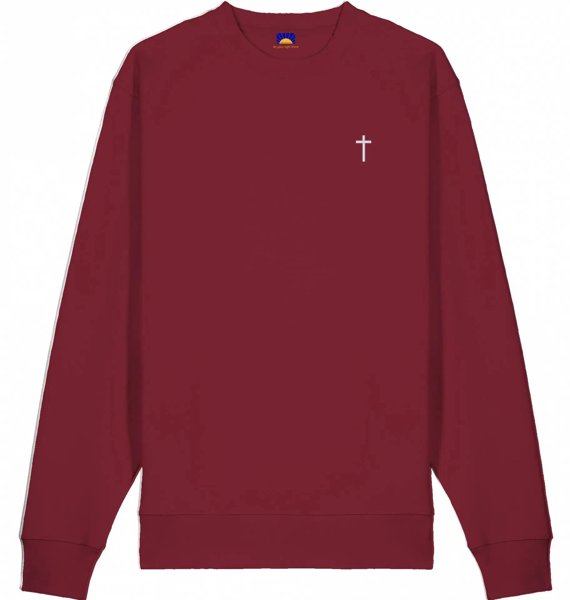 Cross Sweatshirt – Weißes Kreuz - gestickt