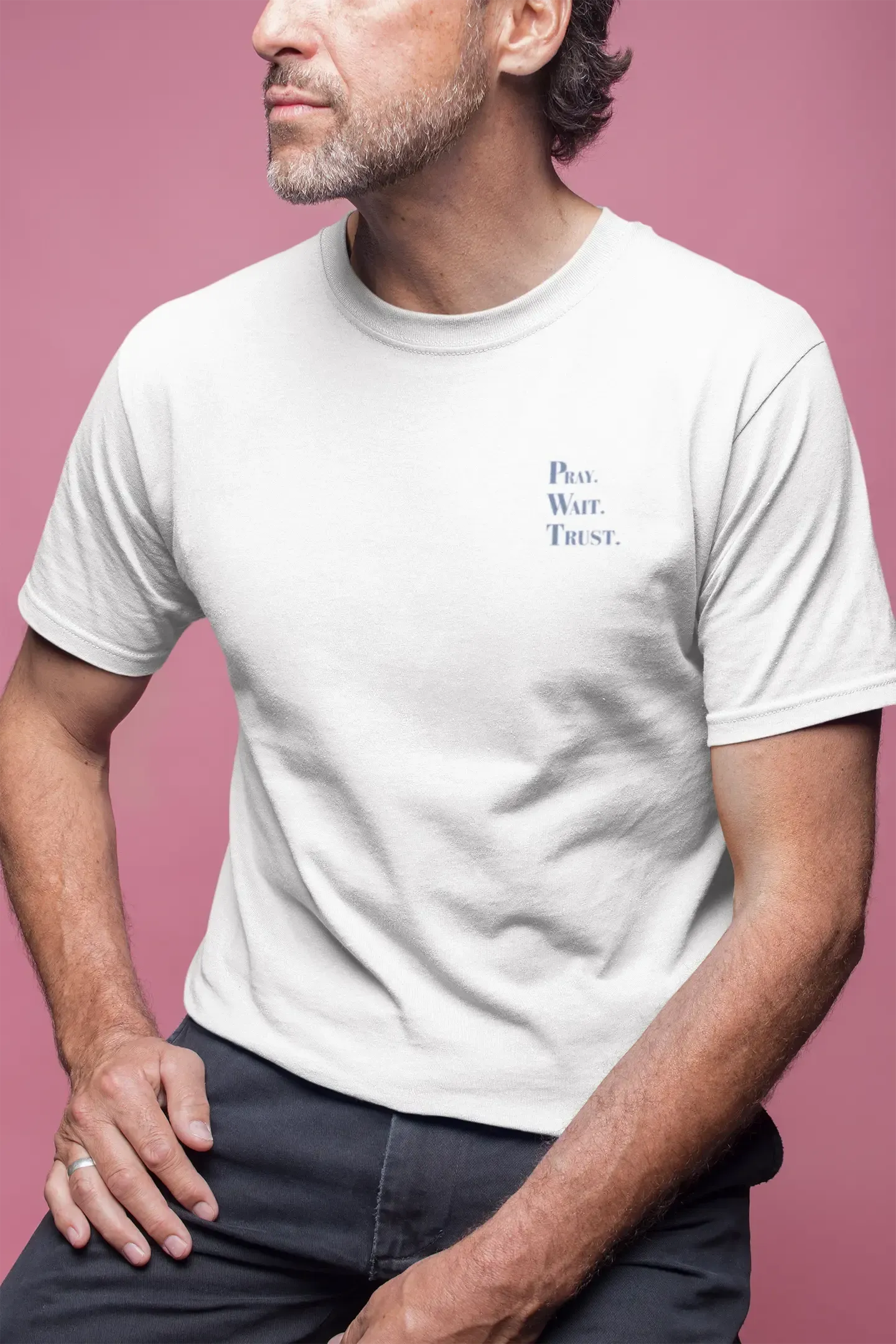 Shirt "Pray Wait Trust" – Jesus Saves T-Shirt Shirt Jesus your light 