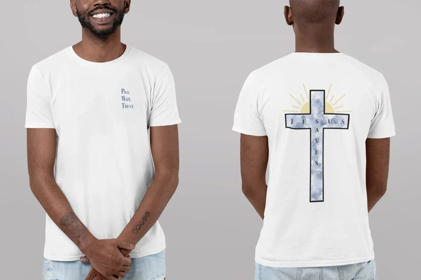 Shirt "Pray Wait Trust" – Jesus Saves T-Shirt Shirt Jesus your light 