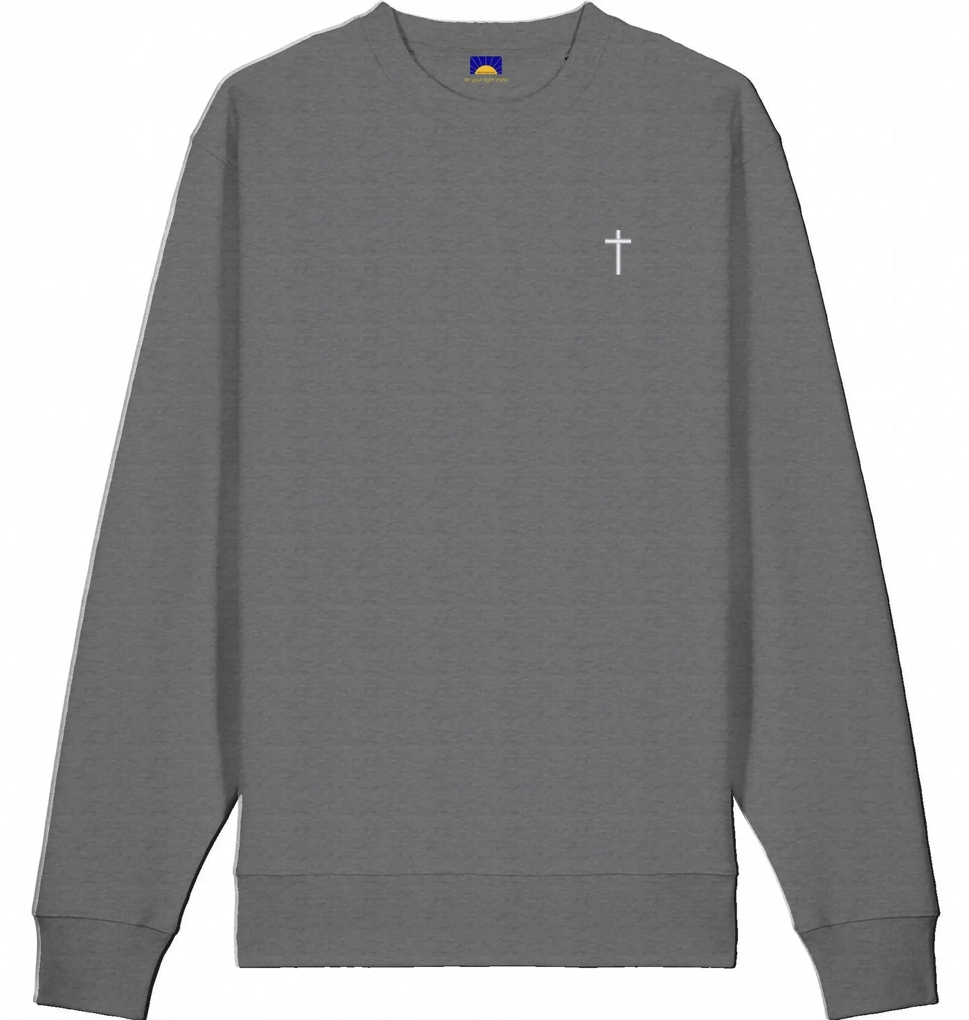 Cross Sweatshirt – Weißes Kreuz - gestickt