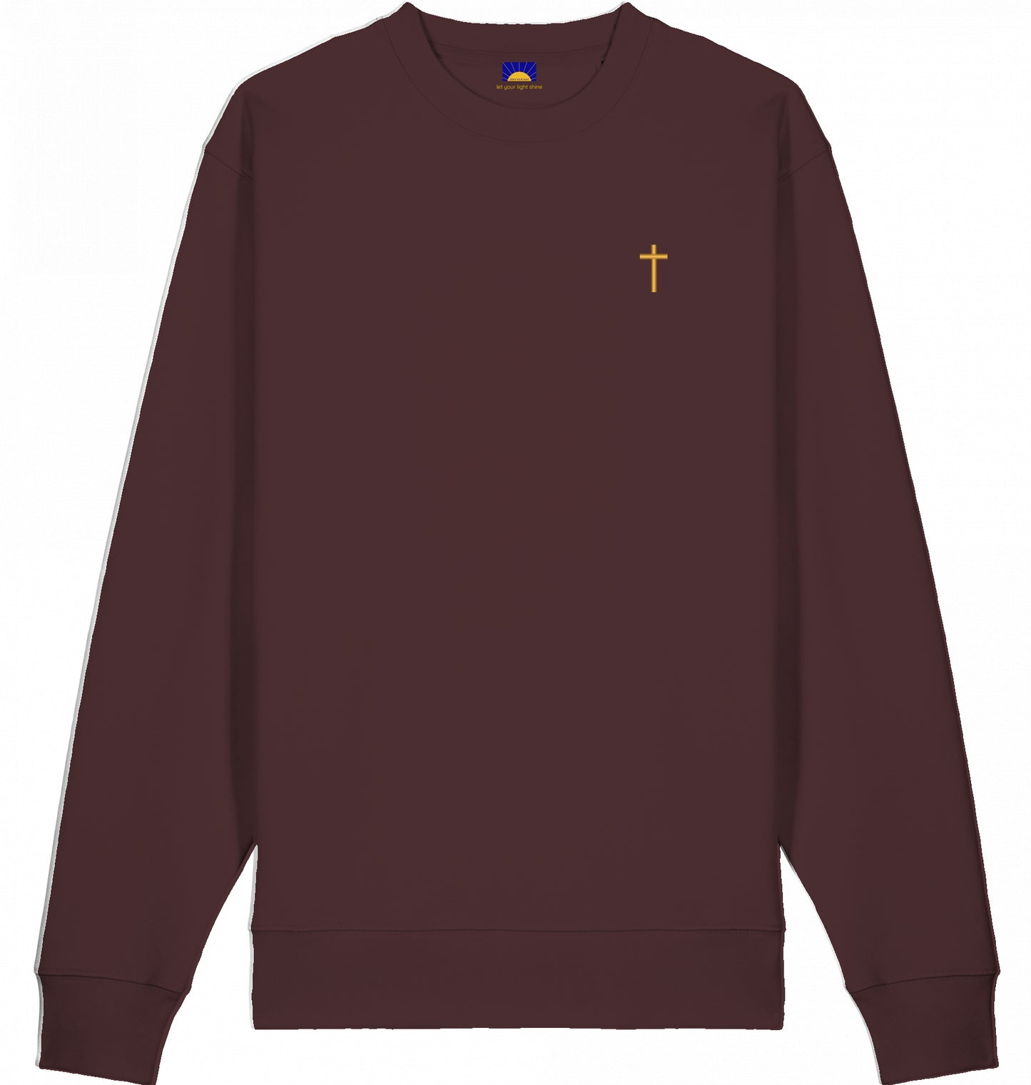 Cross Sweatshirt - goldenes Kreuz - gestickt